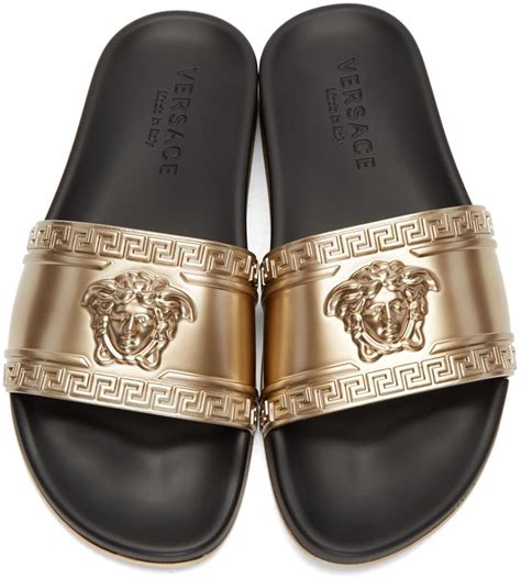 versace gold sandals|Versace sandals farfetch.